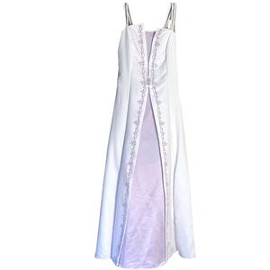 EUC Easter Girls Boutique Dress | White and Lilac Dress | shawl included